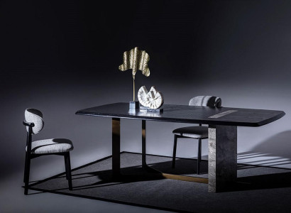  Esszimmer Set 5tlg. Schwarz Modern Design Esstisch mit 4x Stühle Luxus